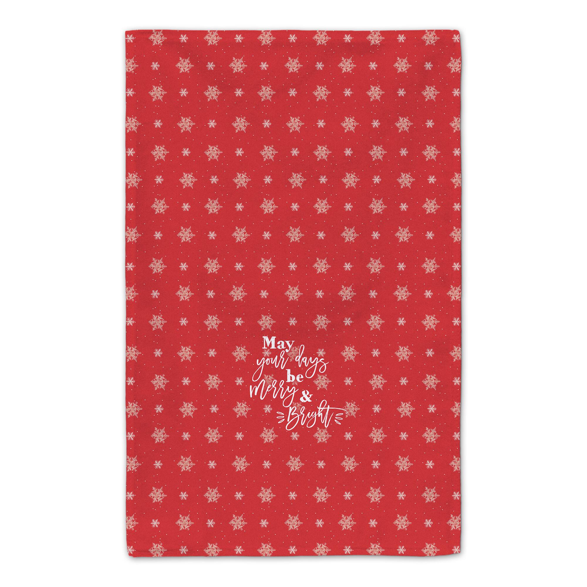 Red Snowflake Pattern Tea Towel Set
